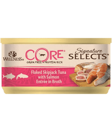 Wellness CORE Signature Selects Flaked Skipjack Tuna & Wild Salmon in Broth 79g