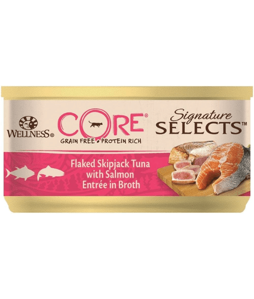 Wellness CORE Signature Selects Flaked Skipjack Tuna & Wild Salmon in Broth 79g