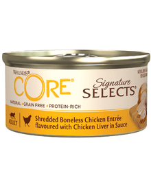 Wellness CORE Signature Selects Shredded Boneless Chicken Entree Flavored With Chicken Liver In Sauce 79g