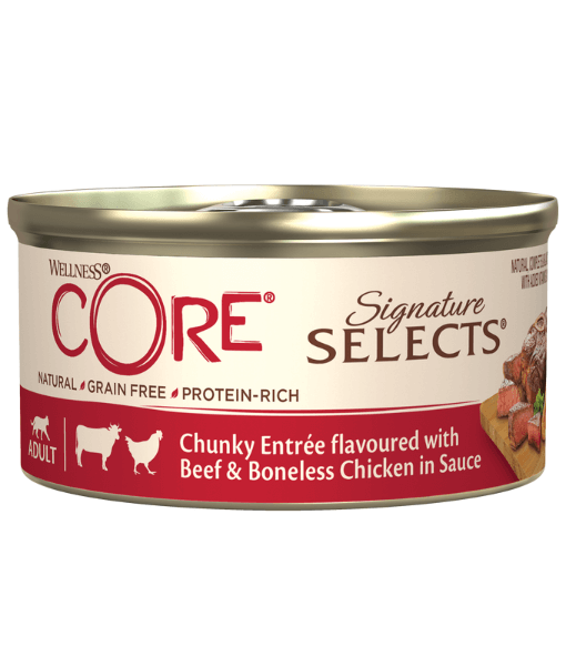 Wellness CORE Signature Selects Chunky Entree Flavored With Beef & Boneless Chicken In Sauce 79g