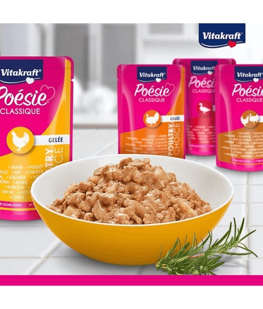 Vitakraft - Poésie Classique, Adult Wet Cat Food Multipack, Poultry Choice In Jelly - 12 Pouches x 85g