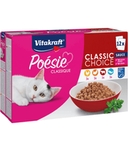 Vitakraft - Poésie Classique, Adult Wet Cat Food Multipack, In Gravy - 12 Pouches x 85g