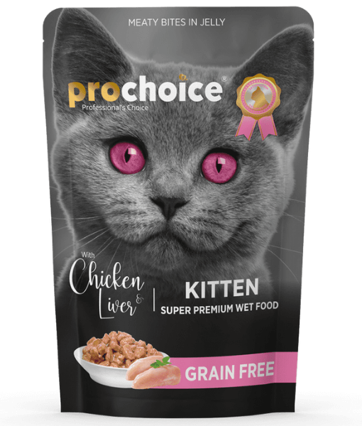 Prochoice - Kitten Meaty Bites With Chicken & Liver In Jelly 85g