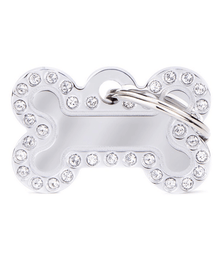 my family My Family Glam Small Bone ID Tag with Rhinestones Small