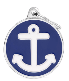 my family ID Tags- Big Circle "Charms Big Anchor"