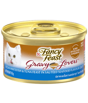 Purina - Fancy Feast - Love in every Feast - Gravy Lovers Gourmet Cat Food – Ocean Whitefish & Tuna – 4x85g