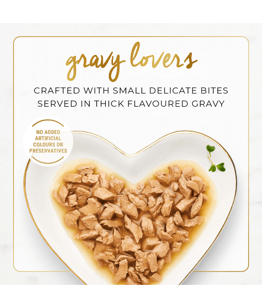 Purina - Fancy Feast - Love in every Feast - Gravy Lovers Gourmet Cat Food – Ocean Whitefish & Tuna – 4x85g served in thick flavored gravy.