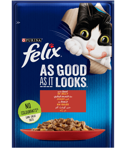 Purina - Felix As Good As It Looks With Beef In Jelly Wet Cat Food 85g