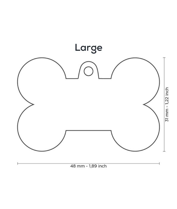 my family ID Tag - Basic Aluminum Bone