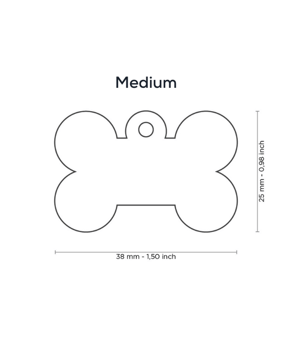 my family ID Tag - Basic Aluminum Bone