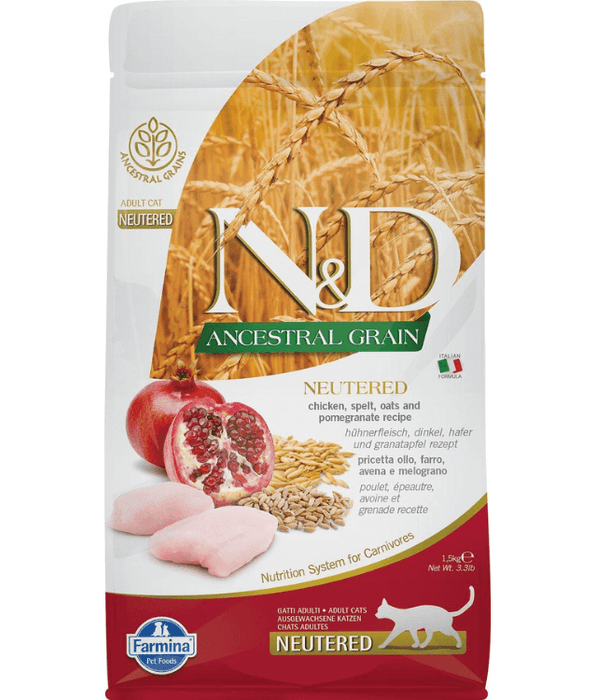 Farmina Farmina N&D Ancestral Grain Chicken & Pomegranate Neutered Adult 1.5kg