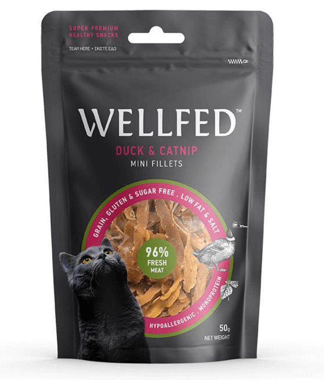 Wellfed – Monoprotein Duck & Catnip Mini Fillets – Grain & Sugar Free - 50g
