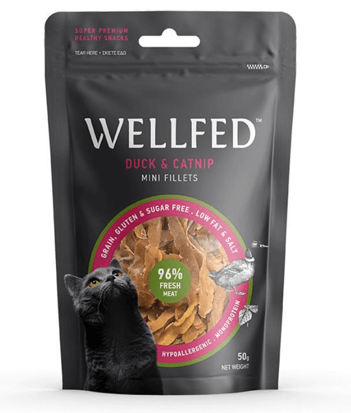 Wellfed – Monoprotein Duck & Catnip Mini Fillets – Grain & Sugar Free - 50g