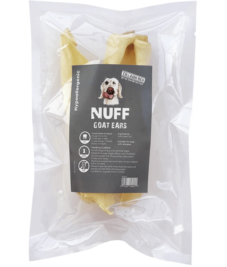 Nuff - Goat Ears - Hypoallergenic, Eco-Friendly Dental Chew - 2 Pcs