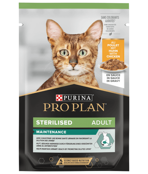 Purina Pro Plan Sterilised Adult Wet Cat Food, Chicken in Gravy, 85gX10