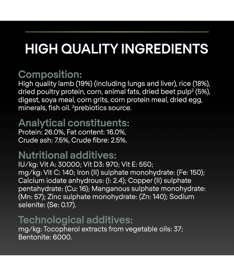 Purina Pro Plan Sensitive Digestion Medium Adult, Dry Dog food with Lamb 3kg-14kg