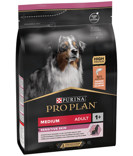 Purina Pro Plan Sensitive Skin Medium Adult, Dry Dog food with Salmon 3kg