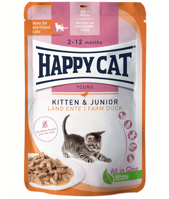 Happy Cat Happy Cat - Kitten & Junior Farm Duck 85g