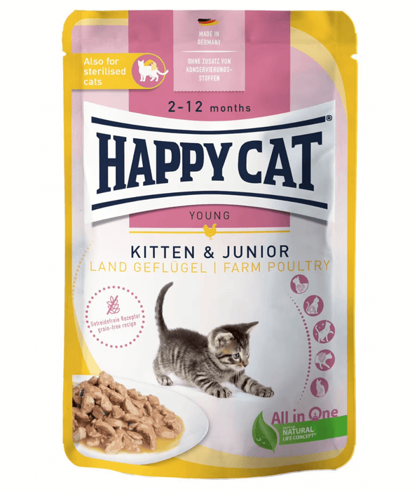Happy Cat Happy Cat - Kitten & Junior Farm Poultry 85g