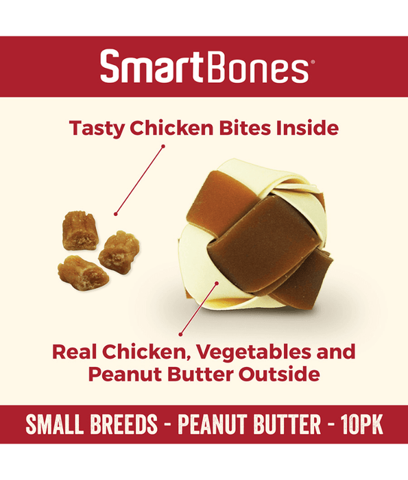 Smart Bones SmartBones PlayTime Chews Small Peanut Butter Dog Treats, 10 Pieces