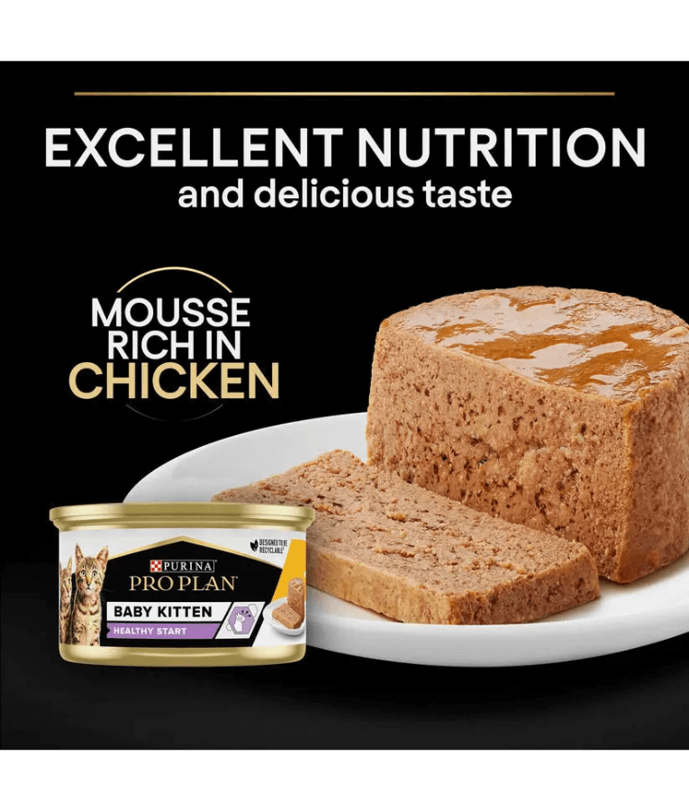Purina Pro Plan Kitten Healthy Start, Wet Cat Food, Mousse rich in Chicken 85g