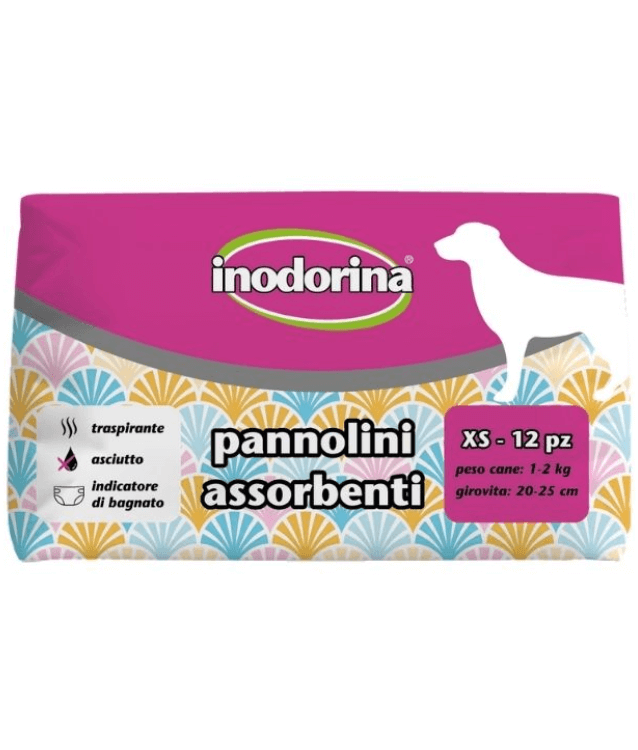 Inodorina Absorbent Diapers (S,M,L,XL) 12Pcs