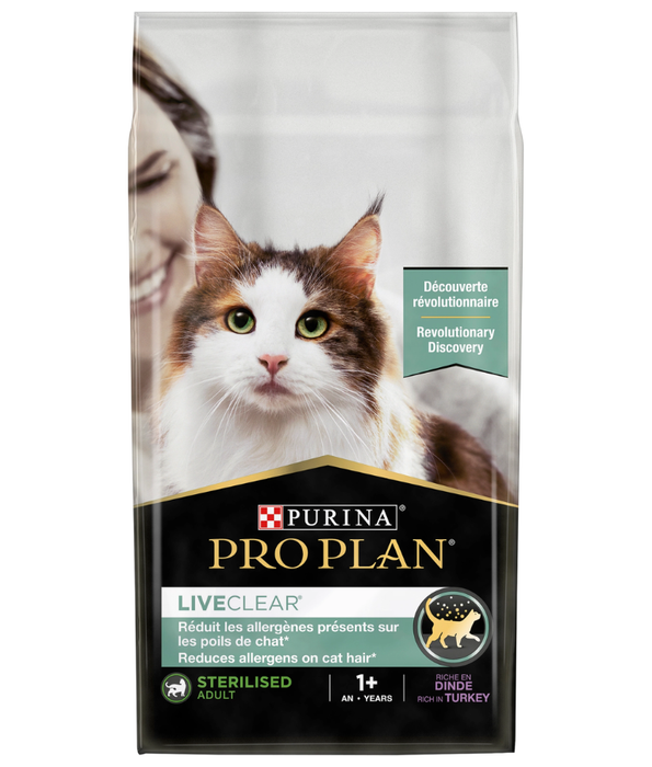 Purina - Pro Plan LiveClear, Sterilised Adult Cat Food, Rich in Turkey, Allergen-Reducing & Urinary Care - 1.4 kg