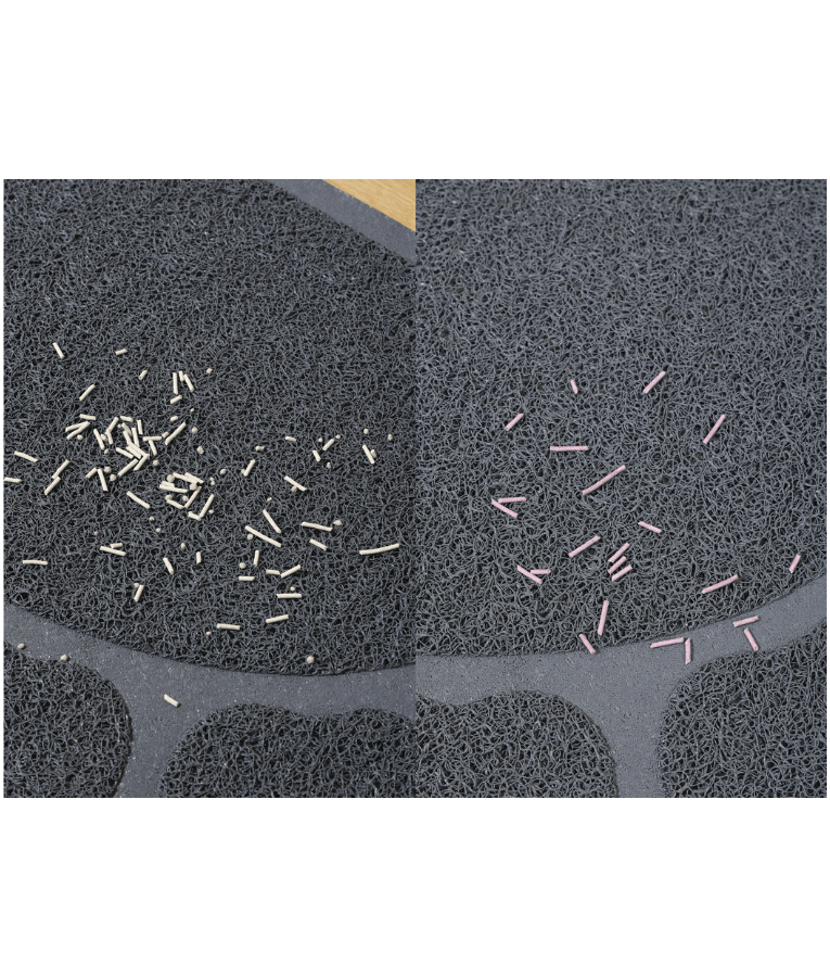 M-Pets - PAW Cat Litter Mat Grey, Litter Trapping & Paw Cleaning Mat, Floor Protection - 60×45 cm
