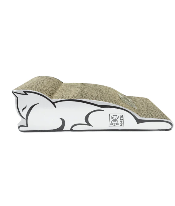 M-Pets - White Baltimore Scratch Board, Corrugated Cardboard - 45×19.5×13 cm