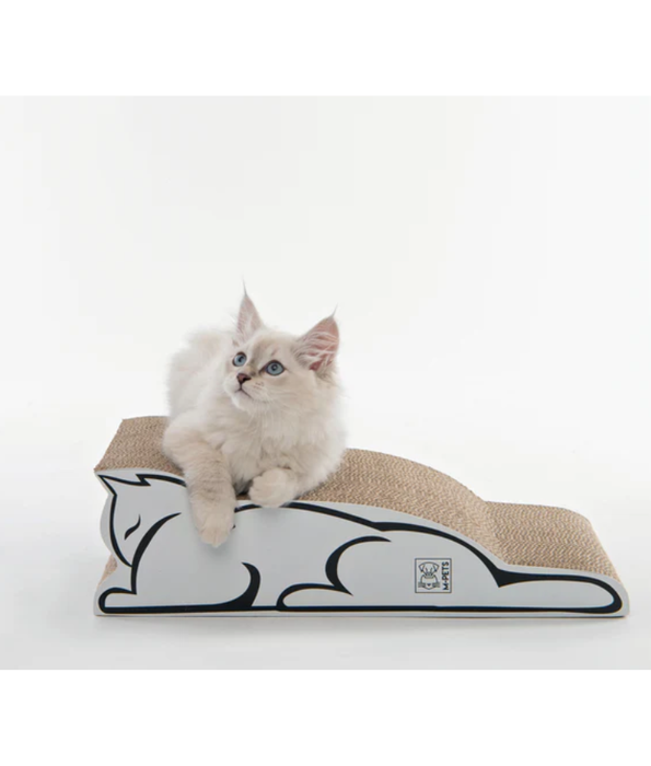 M-Pets - White Baltimore Scratch Board, Corrugated Cardboard - 45×19.5×13 cm