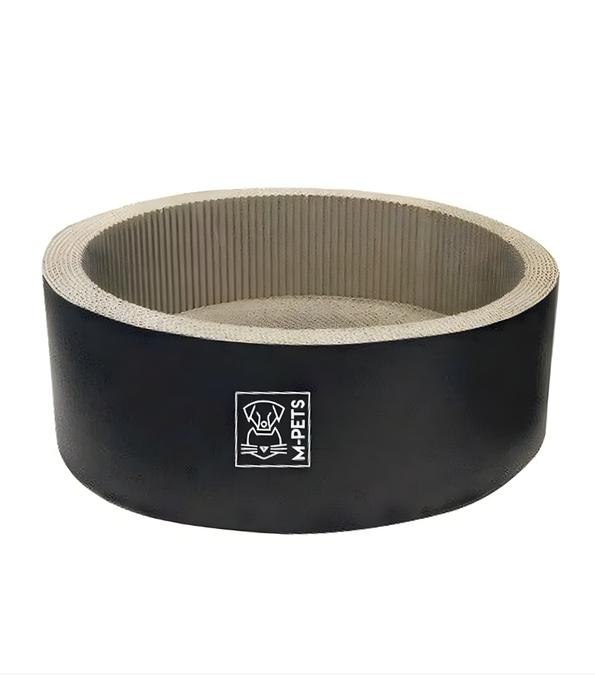 M-Pets - Oakland Scratch Board Small, Round Cardboard Scratcher with Catnip - 37×37×13.5 cm