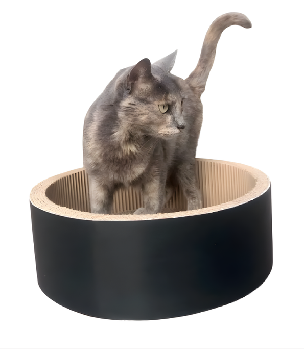 M-Pets - Oakland Scratch Board Small, Round Cardboard Scratcher with Catnip - 37×37×13.5 cm