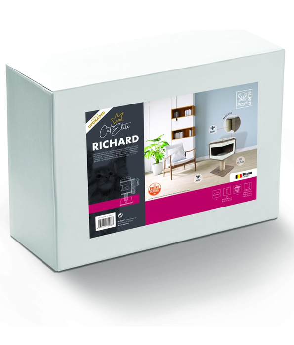 M-Pets - CatElite Richard Cat Tree, Modern Condo With Sisal Post - 40 x 40 x 62 cm