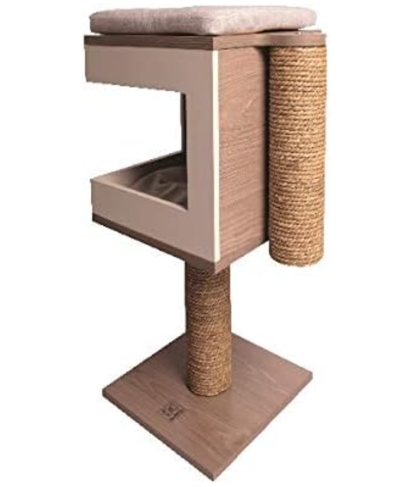 M-Pets - CatElite Richard Cat Tree, Modern Condo With Sisal Post - 40 x 40 x 62 cm