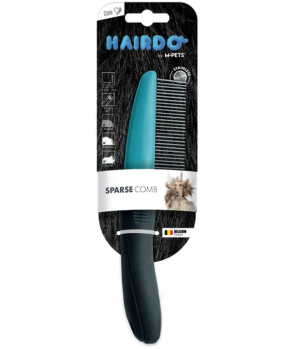 M-Pets - HAIRDO Sparse Comb, Stainless Steel Grooming Tool for Dogs & Cats - 5 x 22 cm