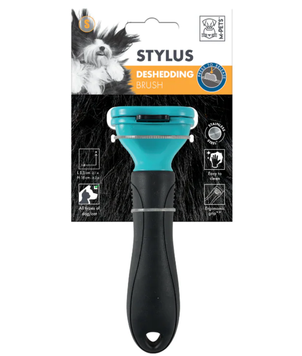 M-Pets - Stylus Self-Cleaning Deshedding Brush for Dogs & Cats - S, M, L