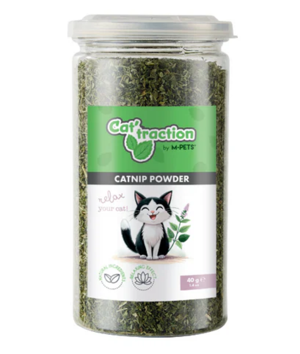 M-Pets - CAT’traction Catnip Powder, Play & Exercise Booster - 40 g
