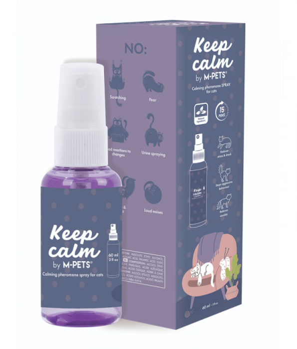 M-Pets - Keep Calm Calming Pheromone Spray for Cats, Stress Relief, Anti-Anxiety & Behavior Support – 60 ml