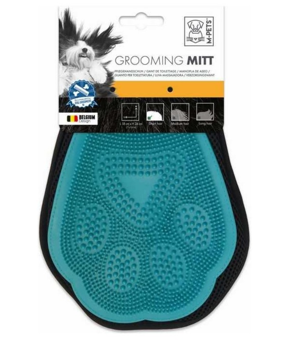 M-Pets - Grooming Mitt, Massage & Deshedding Glove, Short Hair Care - 18×24 cm