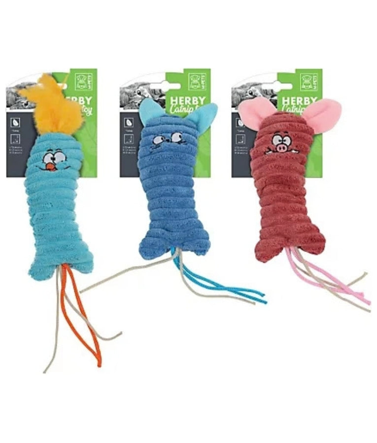M-Pets - Herby Catnip Toy, Plush Cat-Shaped Design With Catnip Filling, For Cats - 10 x 7 x 1.5 cm