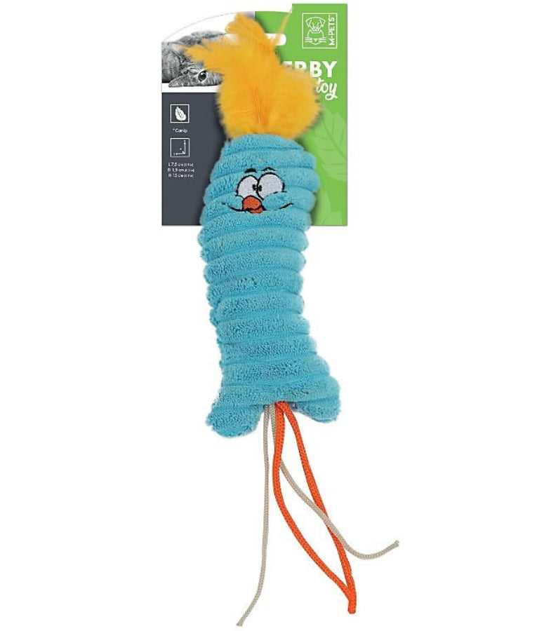 M-Pets - Herby Catnip Toy, Plush Cat-Shaped Design With Catnip Filling, For Cats - 10 x 7 x 1.5 cm
