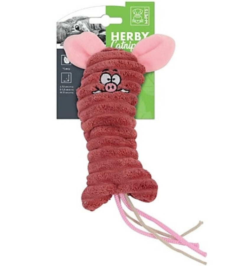 M-Pets - Herby Catnip Toy, Plush Cat-Shaped Design With Catnip Filling, For Cats - 10 x 7 x 1.5 cm