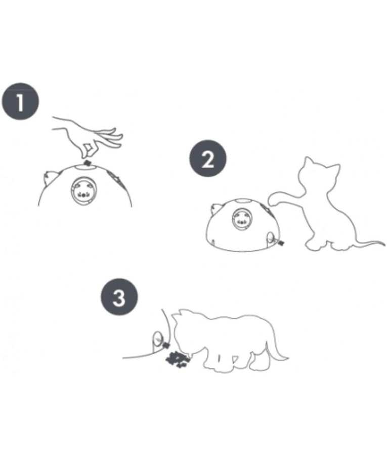 M-Pets - Catch The Mouse Interactive Cat Toy, Electronic Motion & Treat Dispenser, Light Sensor & Sound - 26×26×16 cm