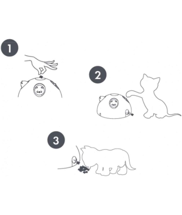 M-Pets - Catch The Mouse Interactive Cat Toy, Electronic Motion & Treat Dispenser, Light Sensor & Sound - 26×26×16 cm