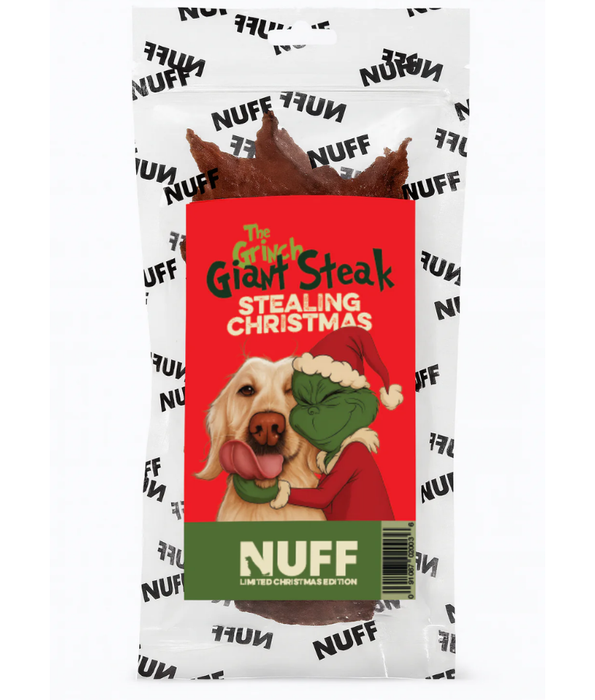 NUFF - The Grinch Giant Steak – Limited Christmas Edition Beef Treats for Dogs