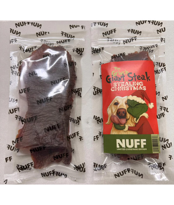 NUFF - The Grinch Giant Steak – Limited Christmas Edition Beef Treats for Dogs