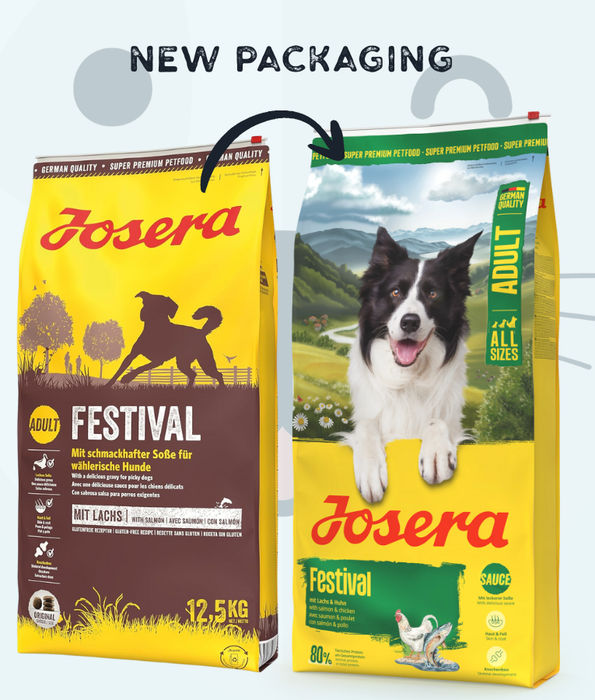 Josera - Festival Dry Dog Food – Gluten-Free Salmon & Chicken, Skin & Coat Support – 12.5 kg