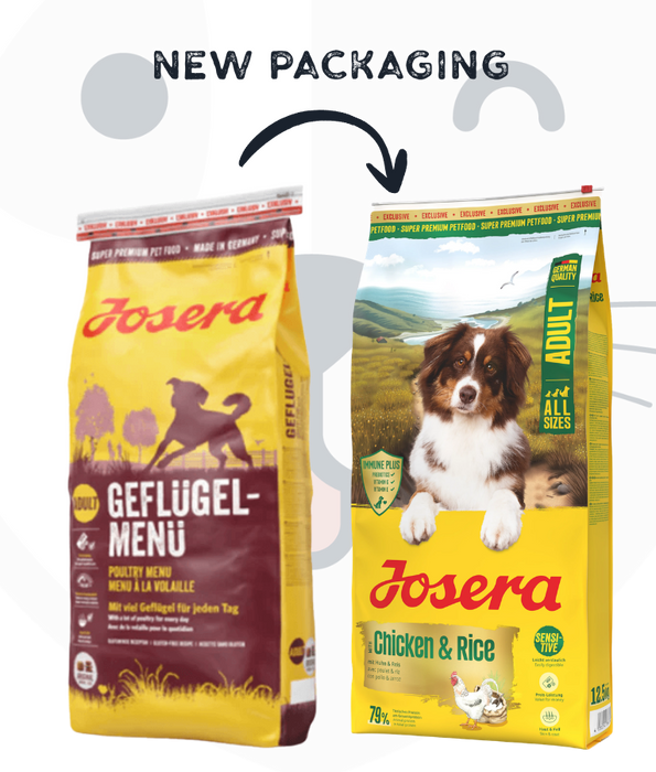 Josera - Poultry, Chicken & Rice, Gluten-Free with Immune Plus & Yeast Cell Walls, Sensitive Stomach Dry Dog Food for Adult All Breed Sizes - 900 g -12.5kg