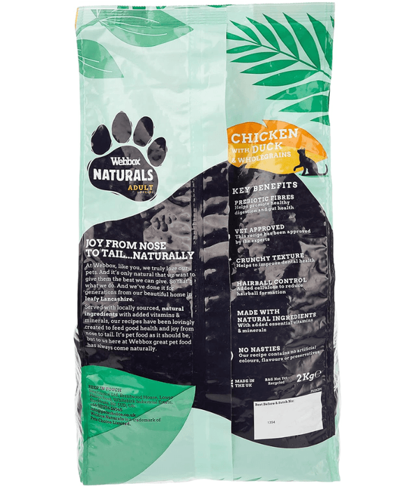 Webbox Naturals Dry Adult Cat with Chicken and Duck Dry Food 700g-2kg