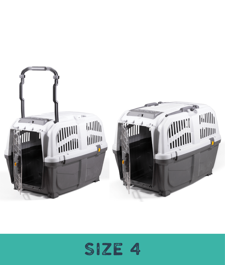 Skudo - IATA-Compliant Travel Carrier, Durable Vented Plastic Design, For Dogs, Cats & Small Animals - Sizes 1 to 8